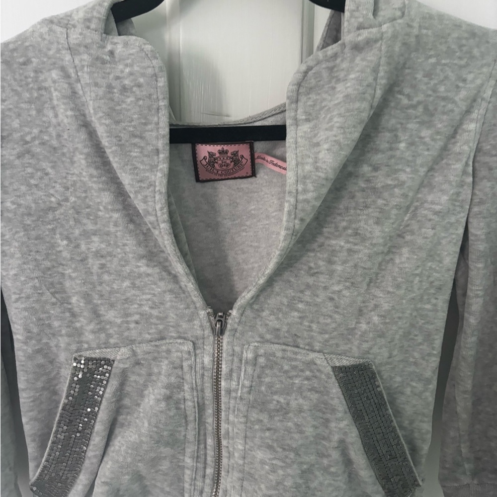 Juicy Couture Gray Hoodie with Pink Label